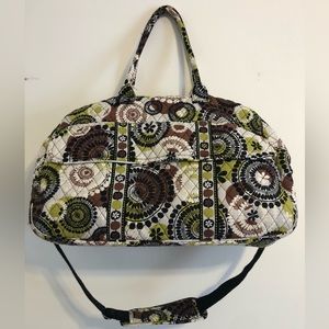 Vera Bradley Large Luggage Grand Traveler Duffel Bag Cocoa Moss (Retired)